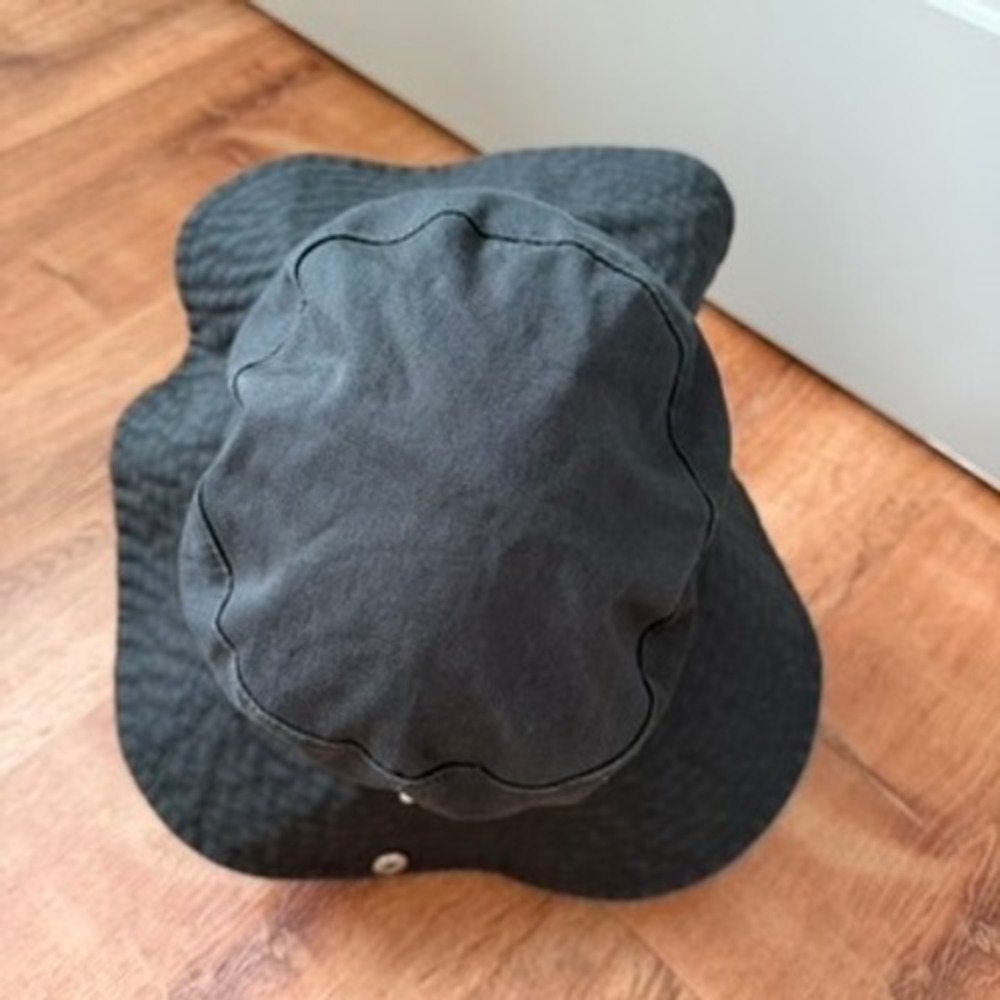 Ganni Bucket Hat Women M/L Black Embroidered Logo‎ Cotton Twill Outdoor Beach - Picture 8 of 10